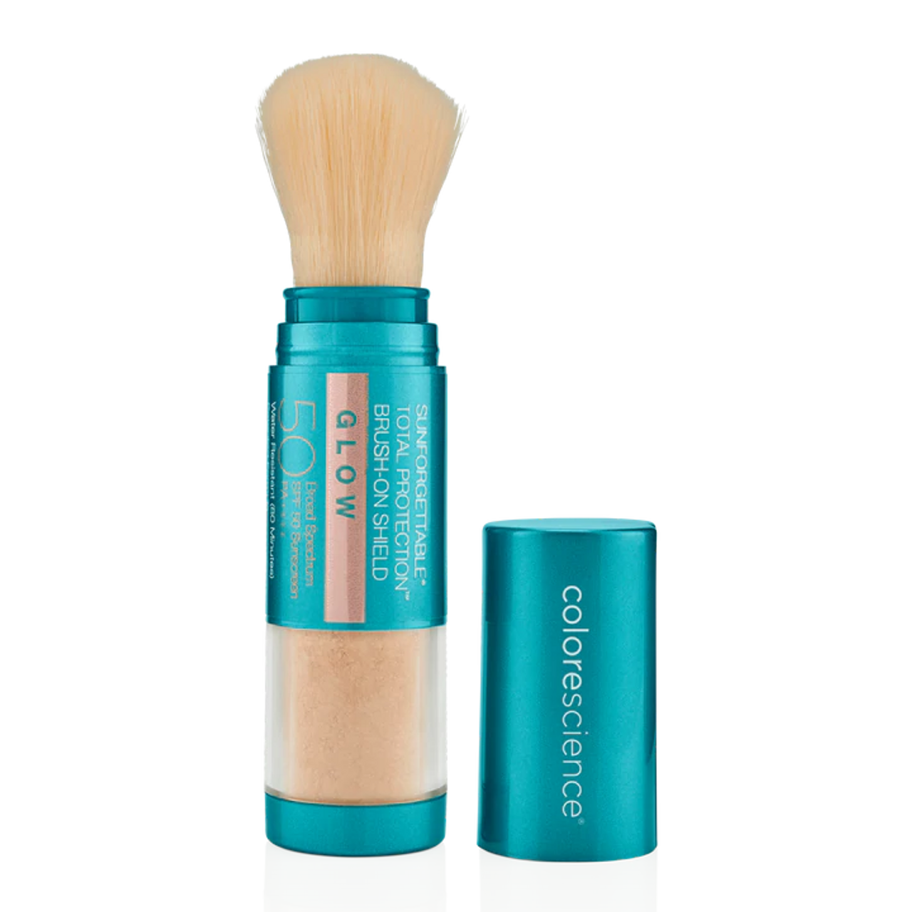 Sunforgettable brush on glow spf powder blue case with cap colorescience