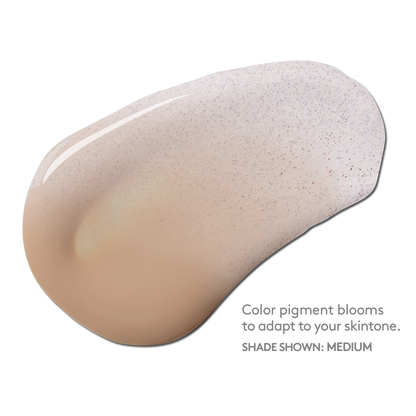 Cream swatch of shade medium for Sunforgettable total protection face shield flex