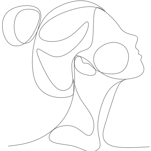 thin outline of ladies face and neck with text that reads led light therapy