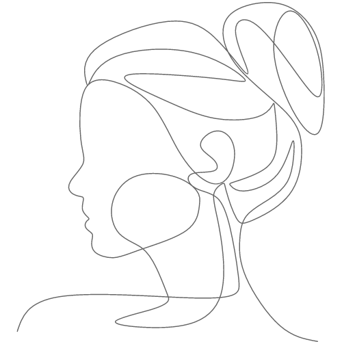 Thin outline of silhouette of woman with text that reads skin tag removal