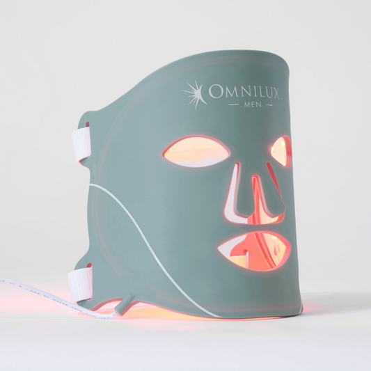 Omnilux Men red light therapy mask white background